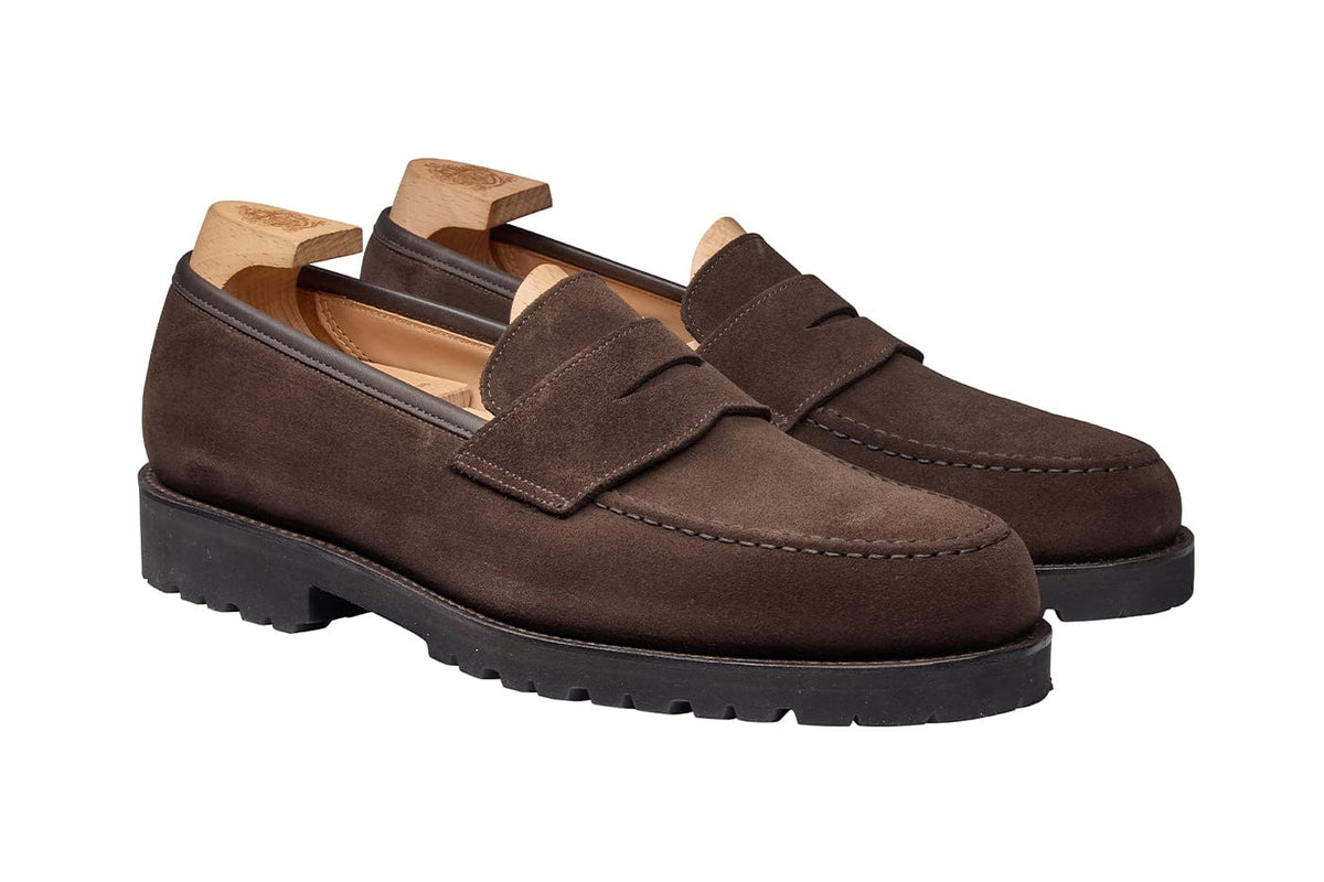 Crockett & Jones Boston 2 loafers in dark oak suede