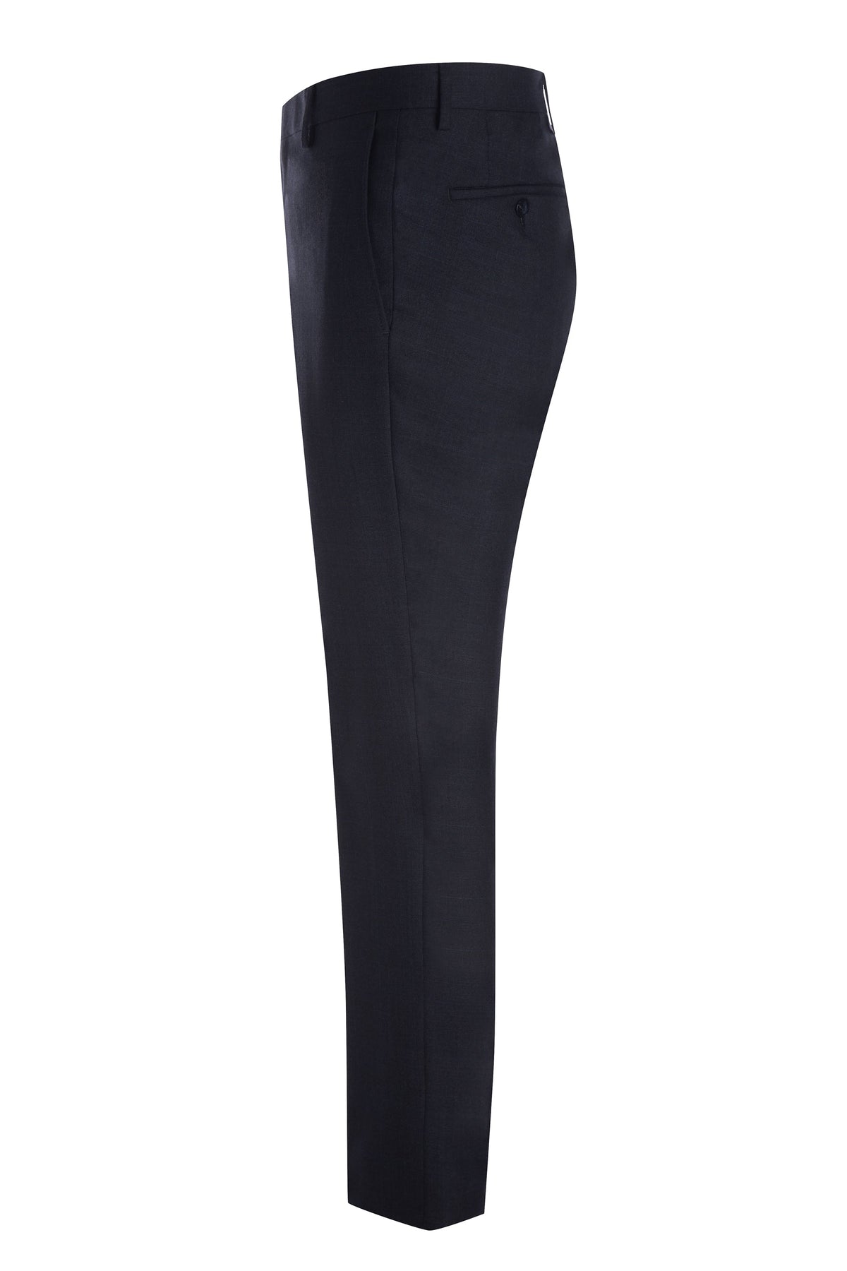 Navy Super 120's Plaid Poly Suit