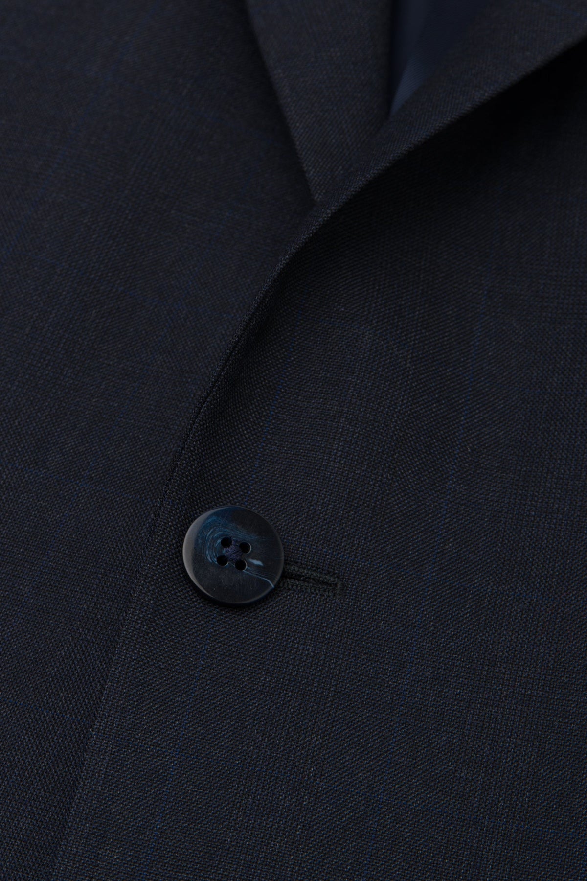 Navy Super 120's Plaid Poly Suit