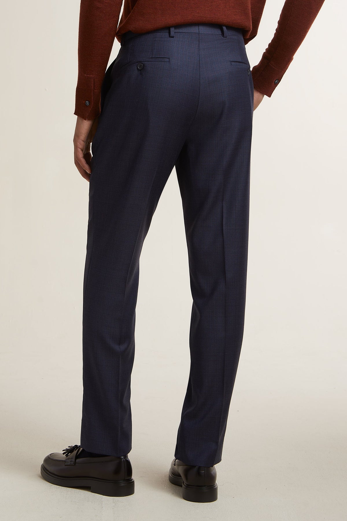 Navy Blue Sharkskin Suit