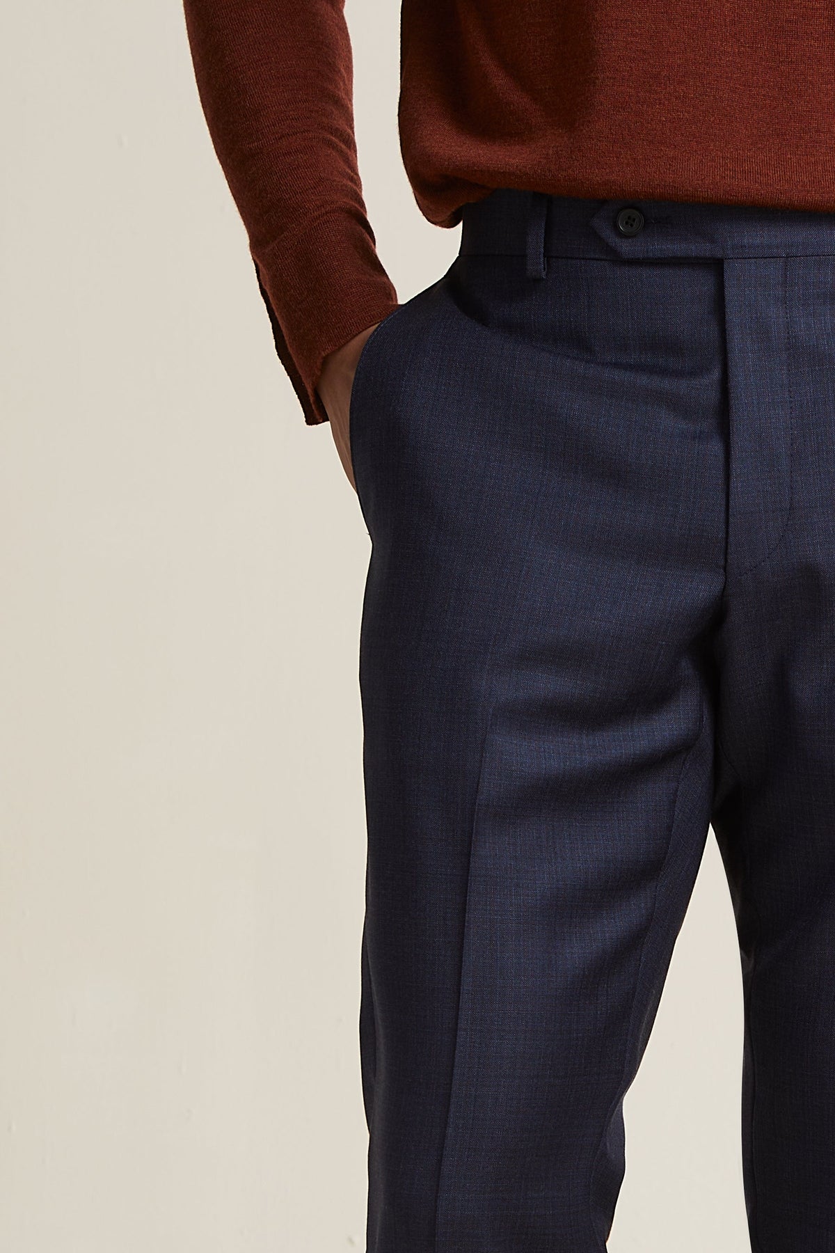 Navy Blue Sharkskin Suit