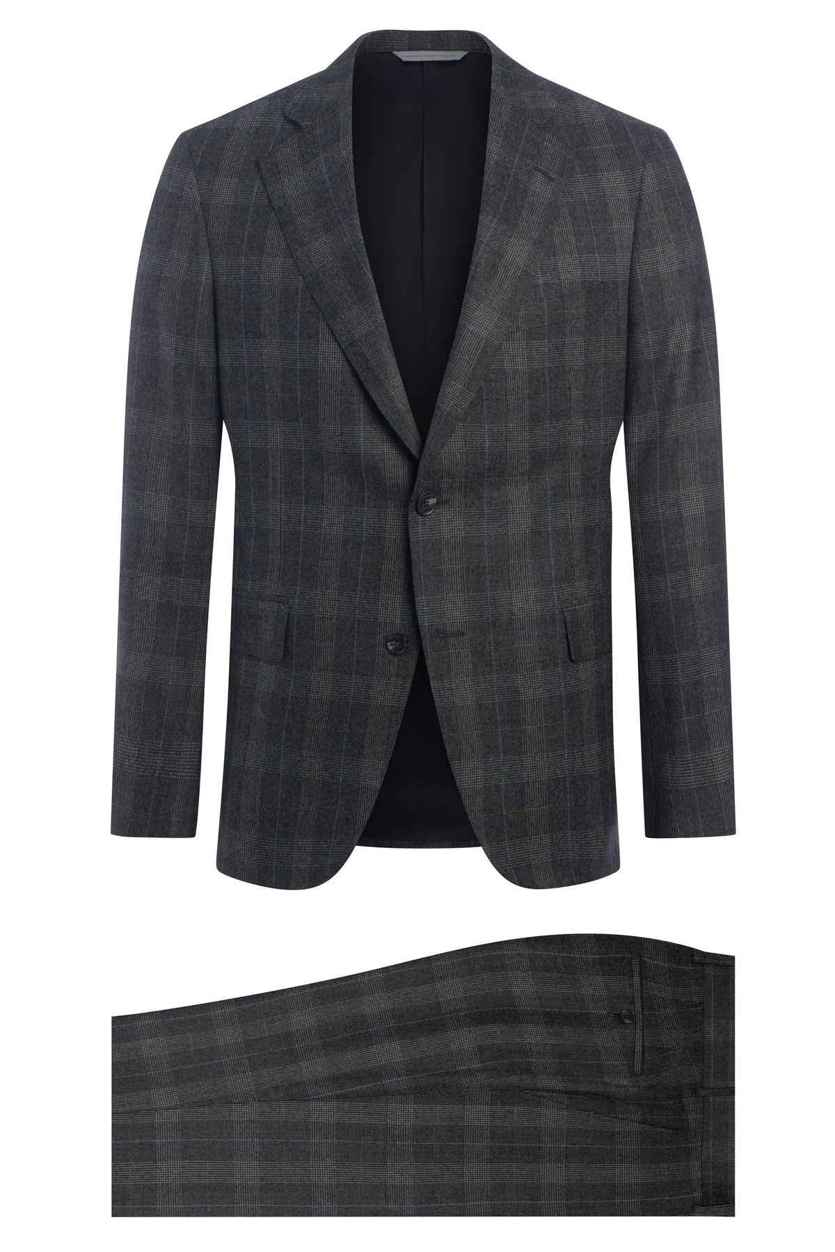 Grey Super 120's Flannel Plaid Suit