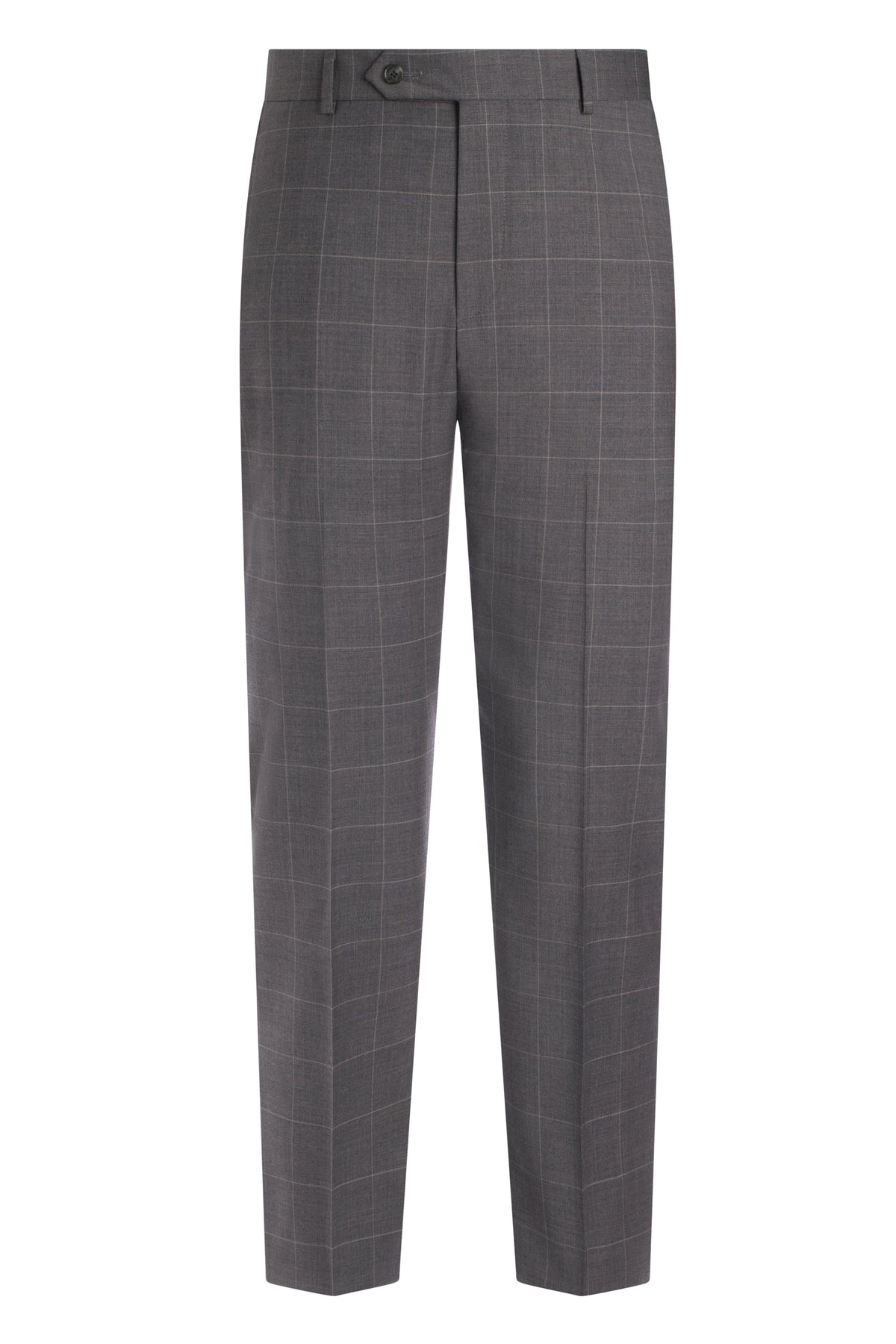 Grey Windowpane Wool Suit