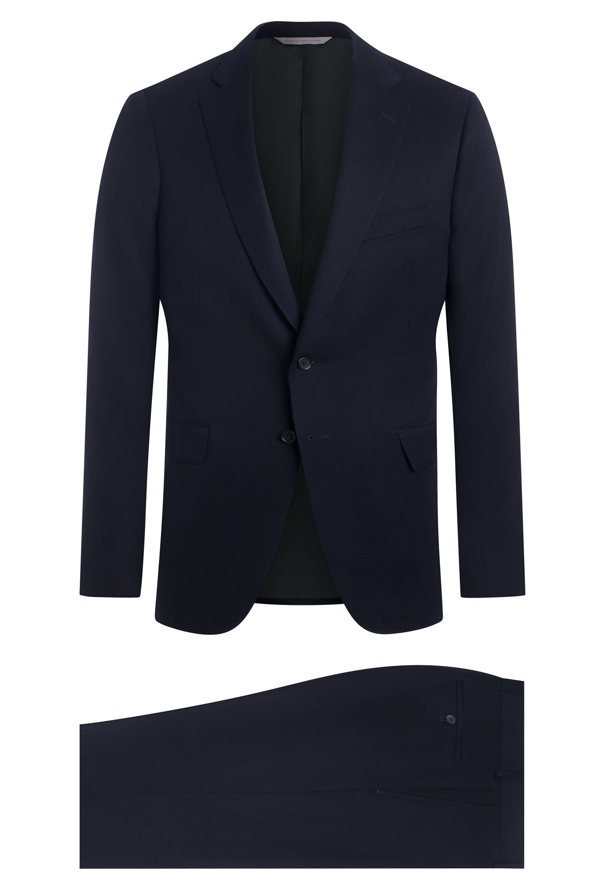 Navy Solid Wool Suit