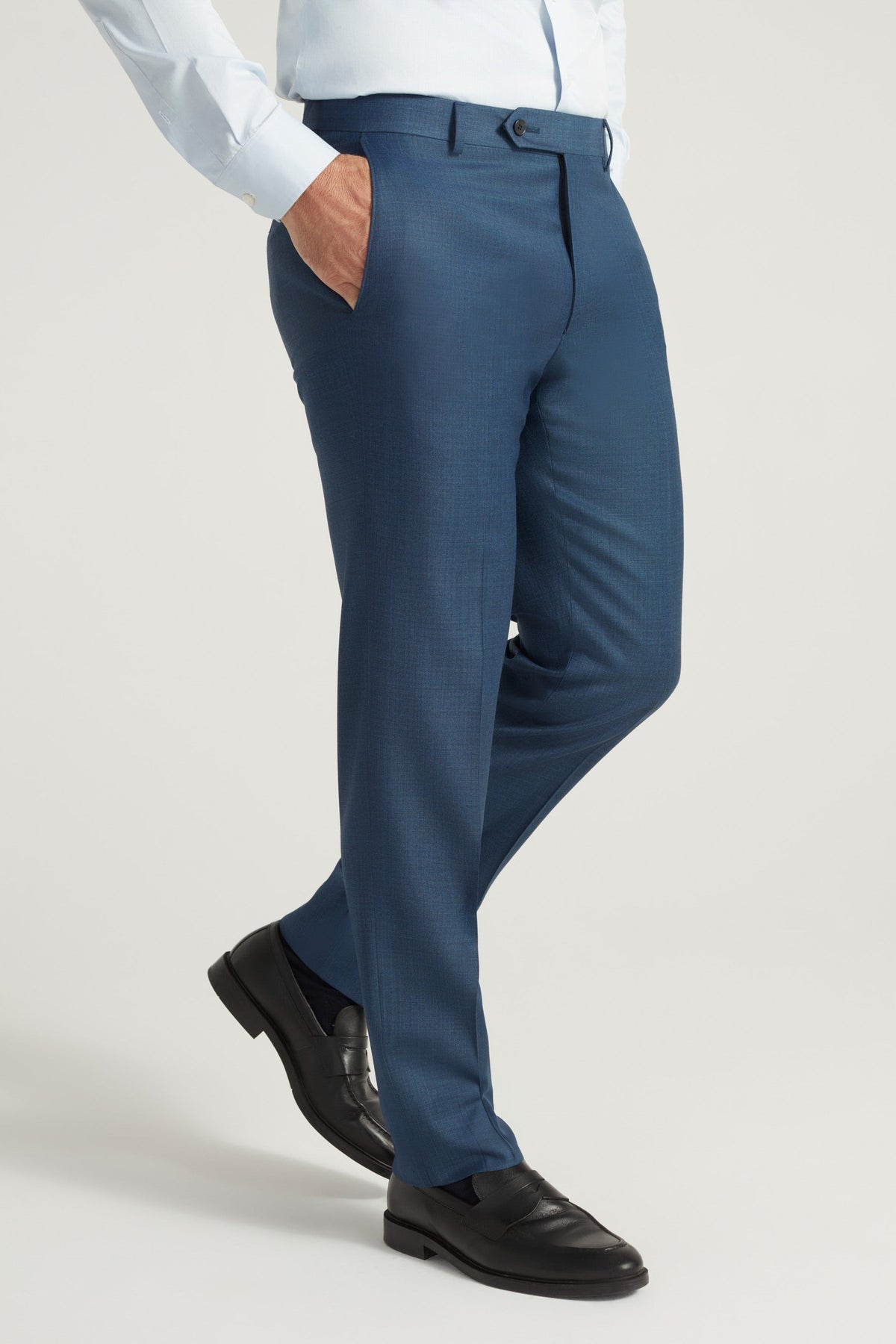Navy Blue Milano Sharkskin Suit
