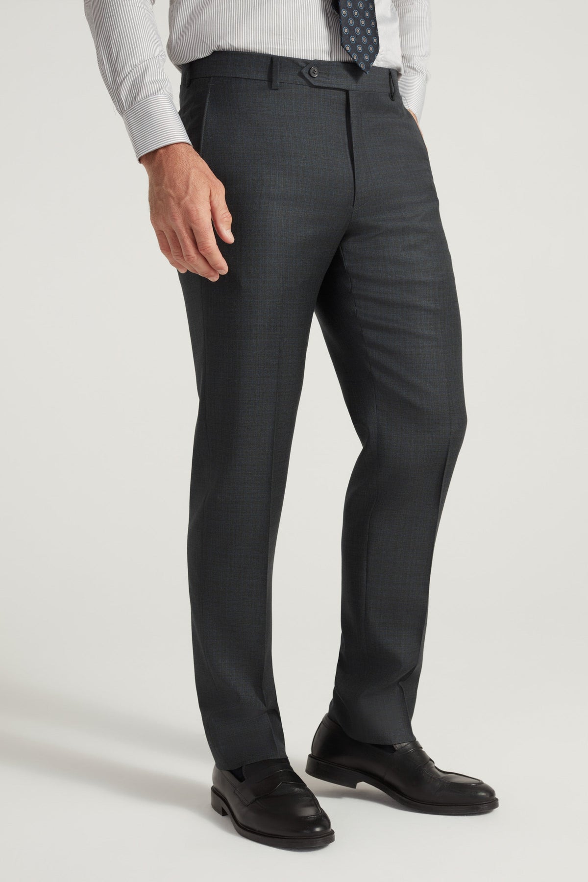 Charcoal Super 130’s Wool Sharkskin Suit