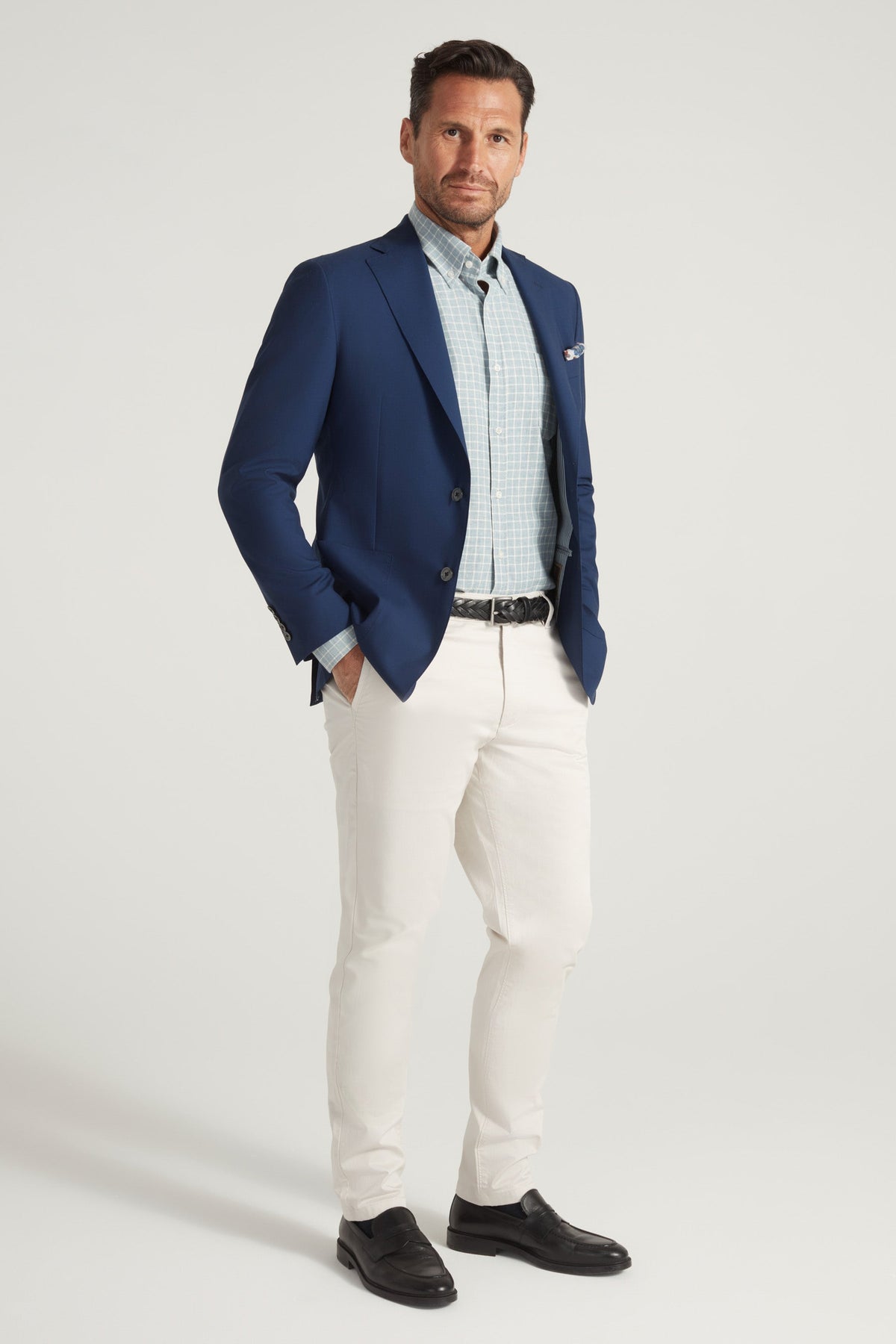 Royal Blue Poplin Super 150’s Weightless Blazer