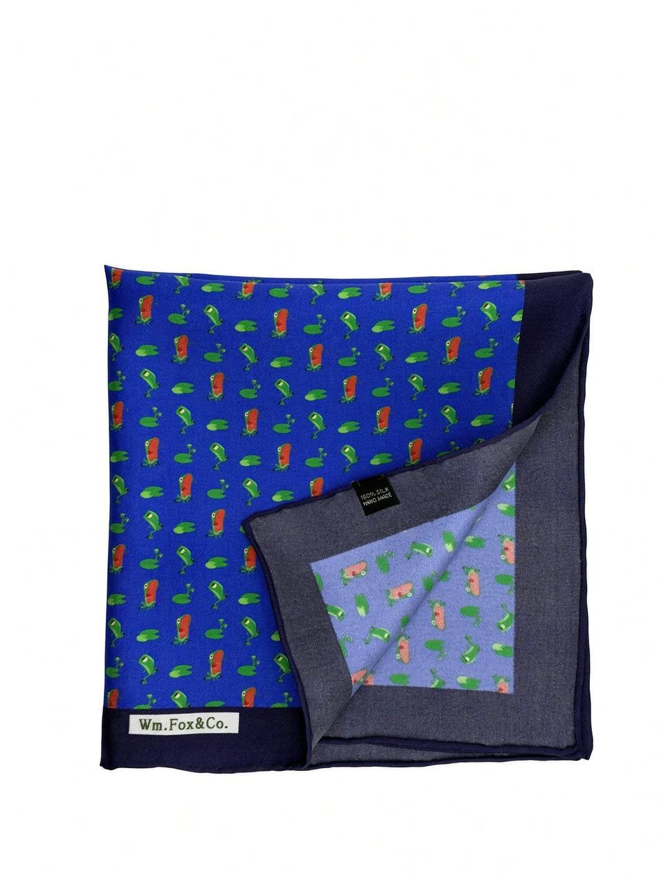 Cobalt Multicolor Mini Motif Pocket Square — folded detail
