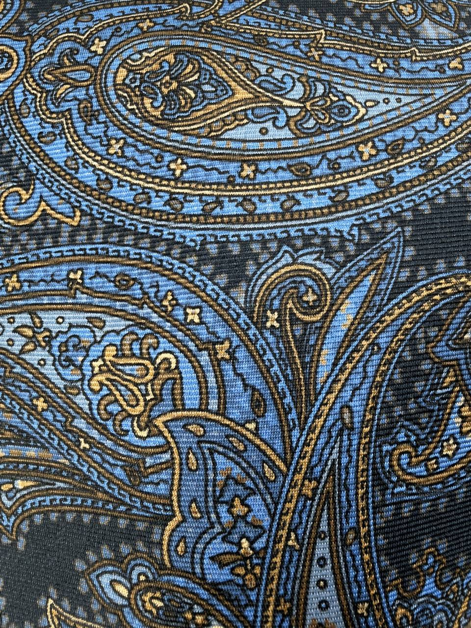 Blue Paisley Necktie, fabric close-up