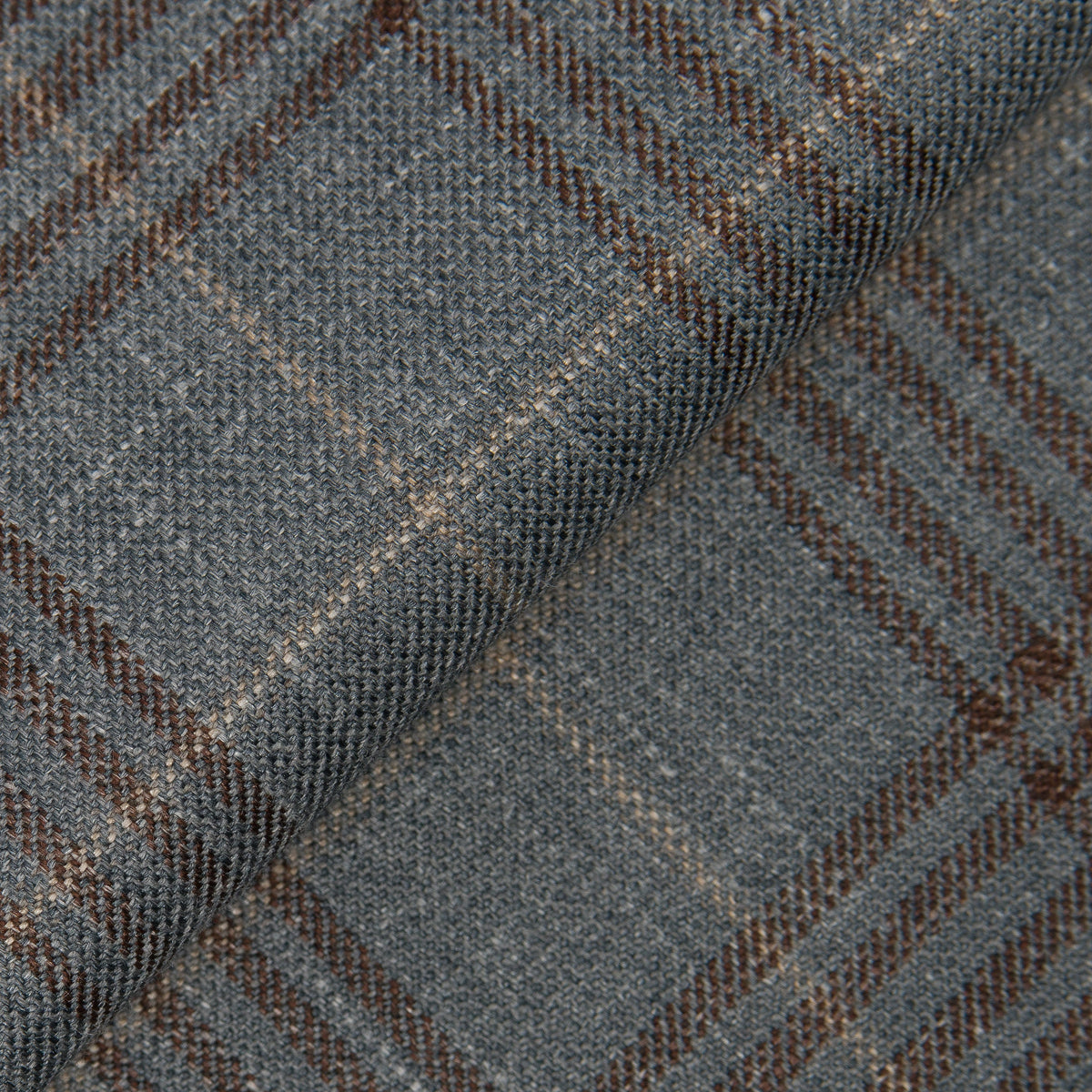 Grey Wool, Silk and Linen Plaid Jacket