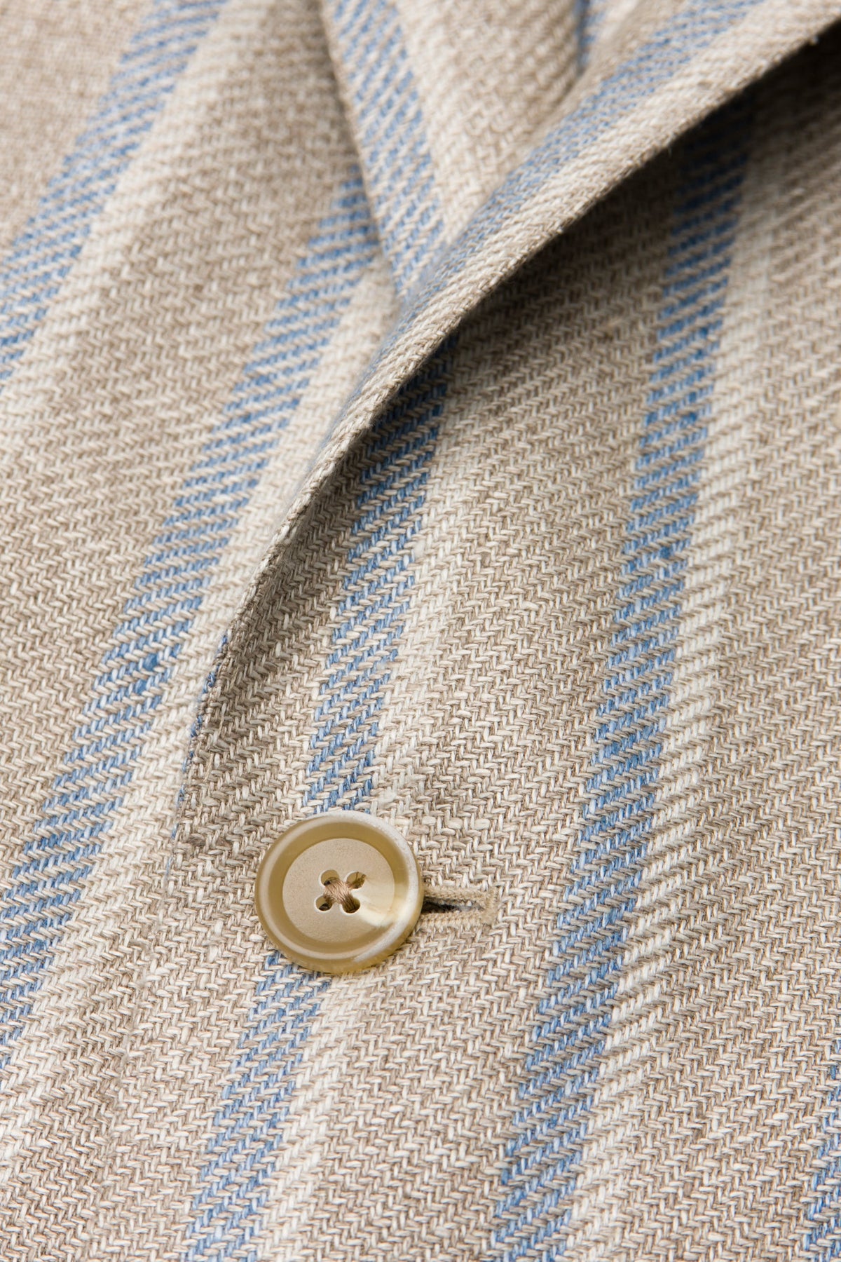 Beige Linen Blend Textured Stripe Jacket