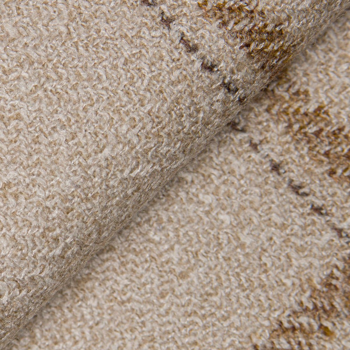 Beige Wool, Silk and Linen Flannel Windowpane Jacket