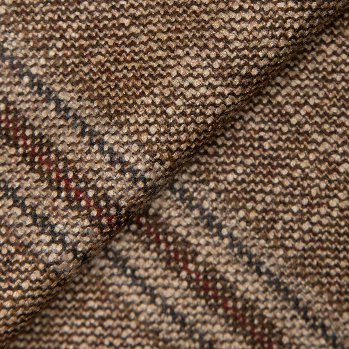 Tan Wool, Silk and Cashmere Plaid Jacket