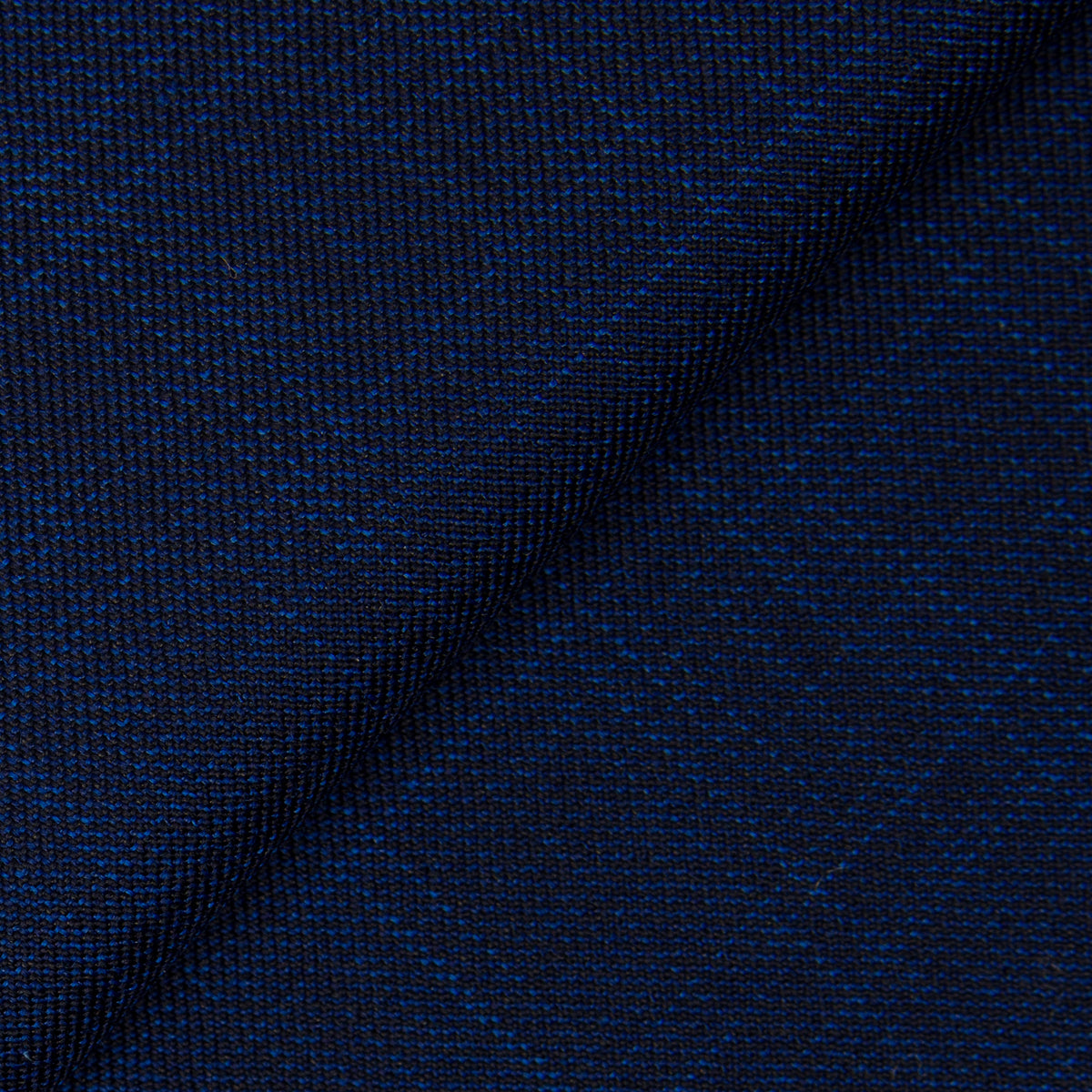 Navy Super 150's Silk Tonal Check Jacket