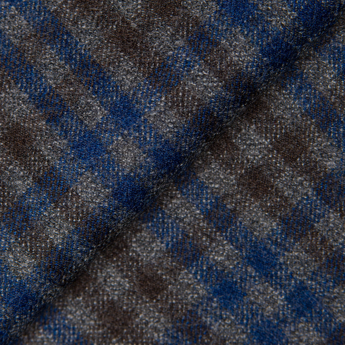 Grey with Brown and Blue 130's Plaid Jacket