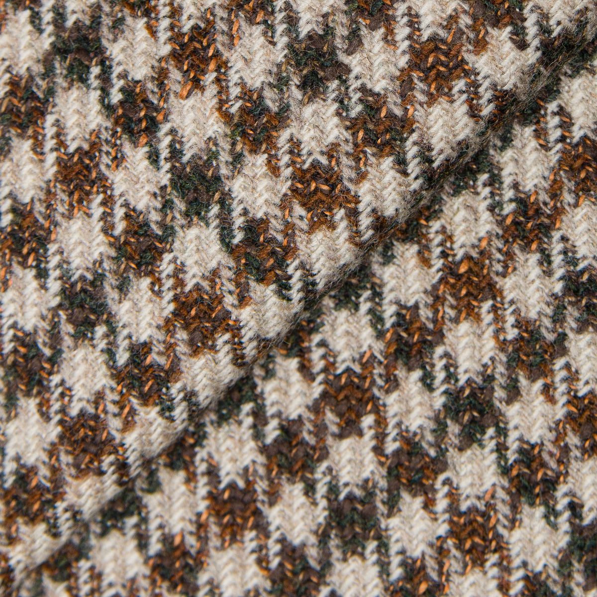 Beige Cotton Blend Houndstooth Jacket