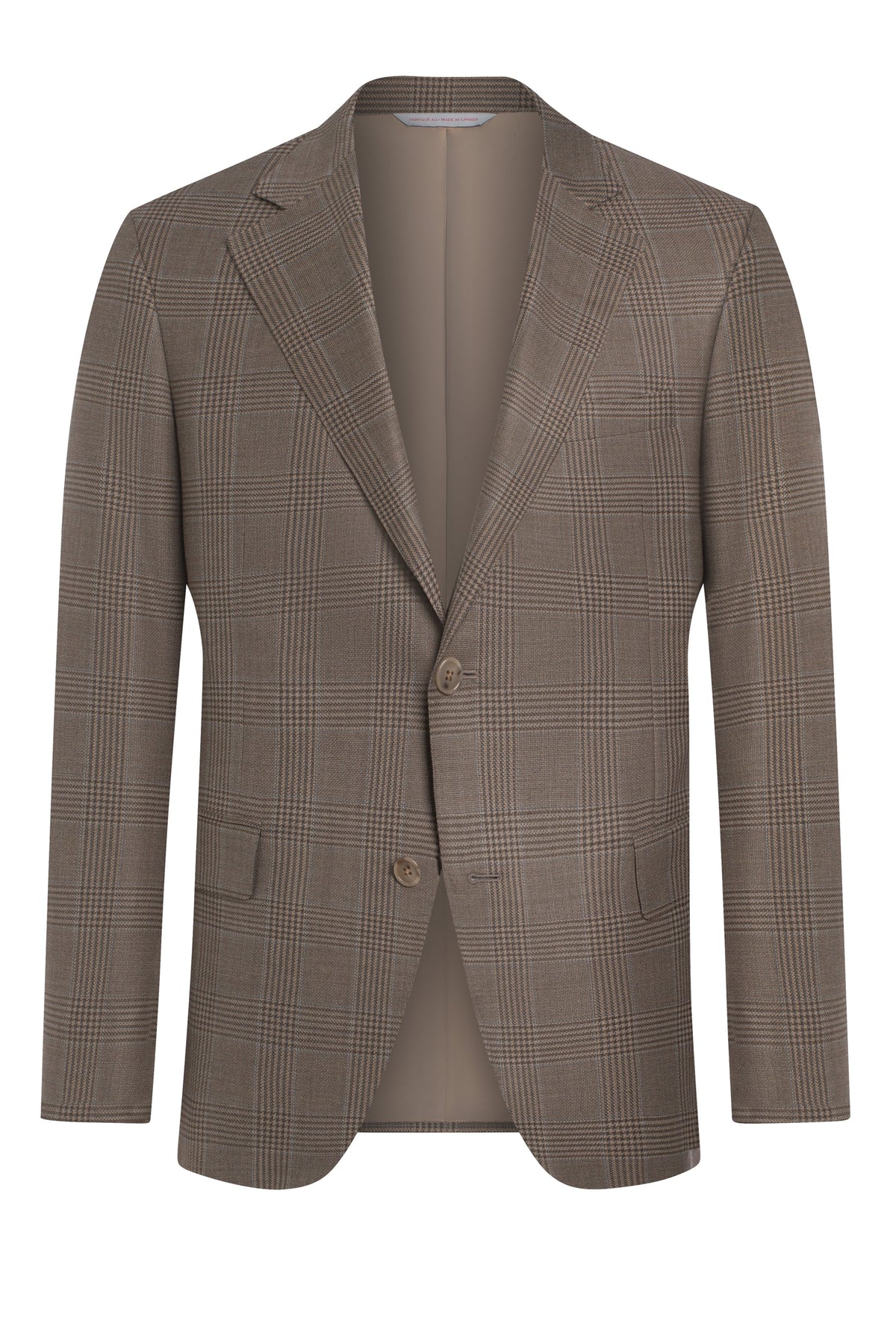 Brown Super 130's Plaid Jacket
