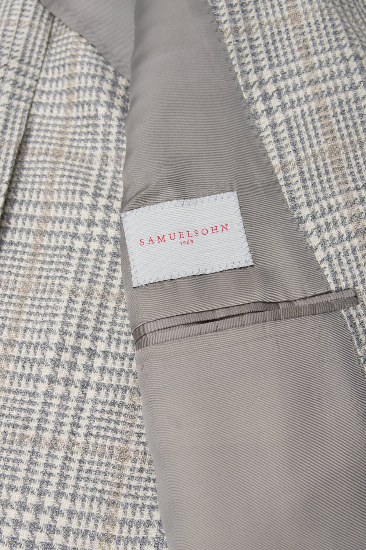 Grey Wool, Silk and Cashmere Plaid Jacket