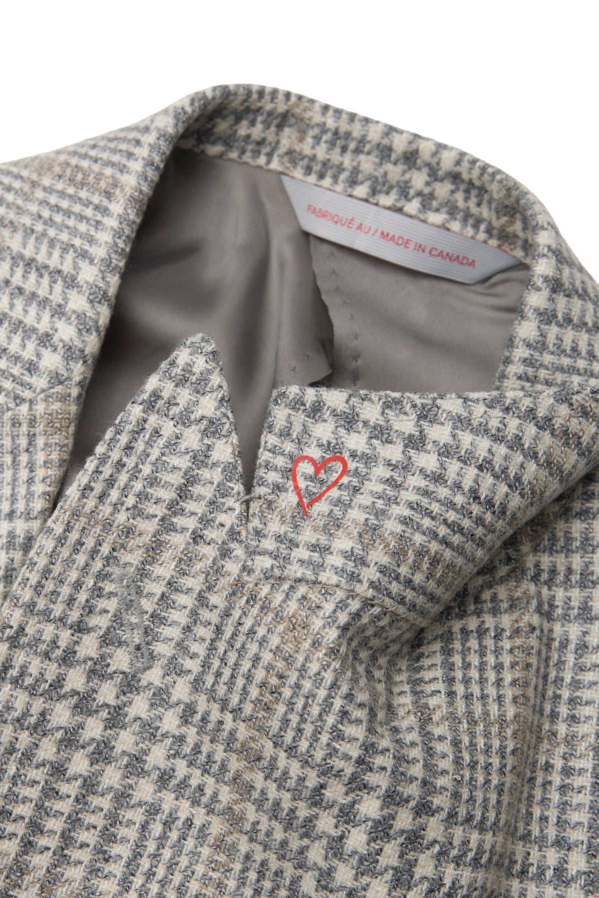 Grey Wool, Silk and Cashmere Plaid Jacket