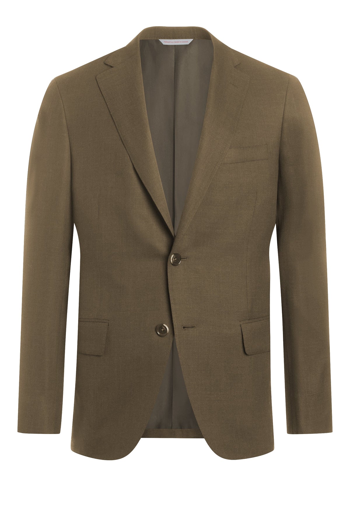 Brown Linen Cotton Elastane Hopsack Jacket