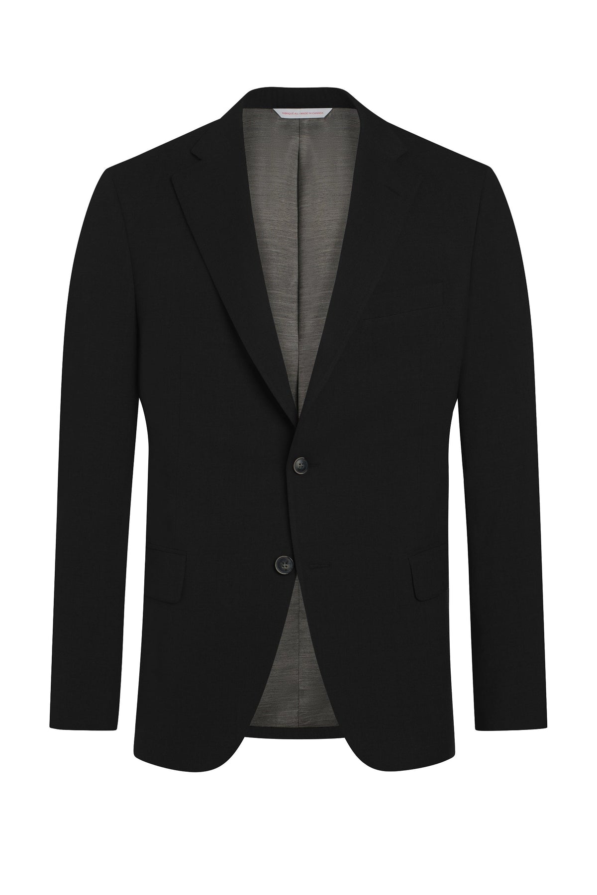 Black Wool Blend Twill Jacket