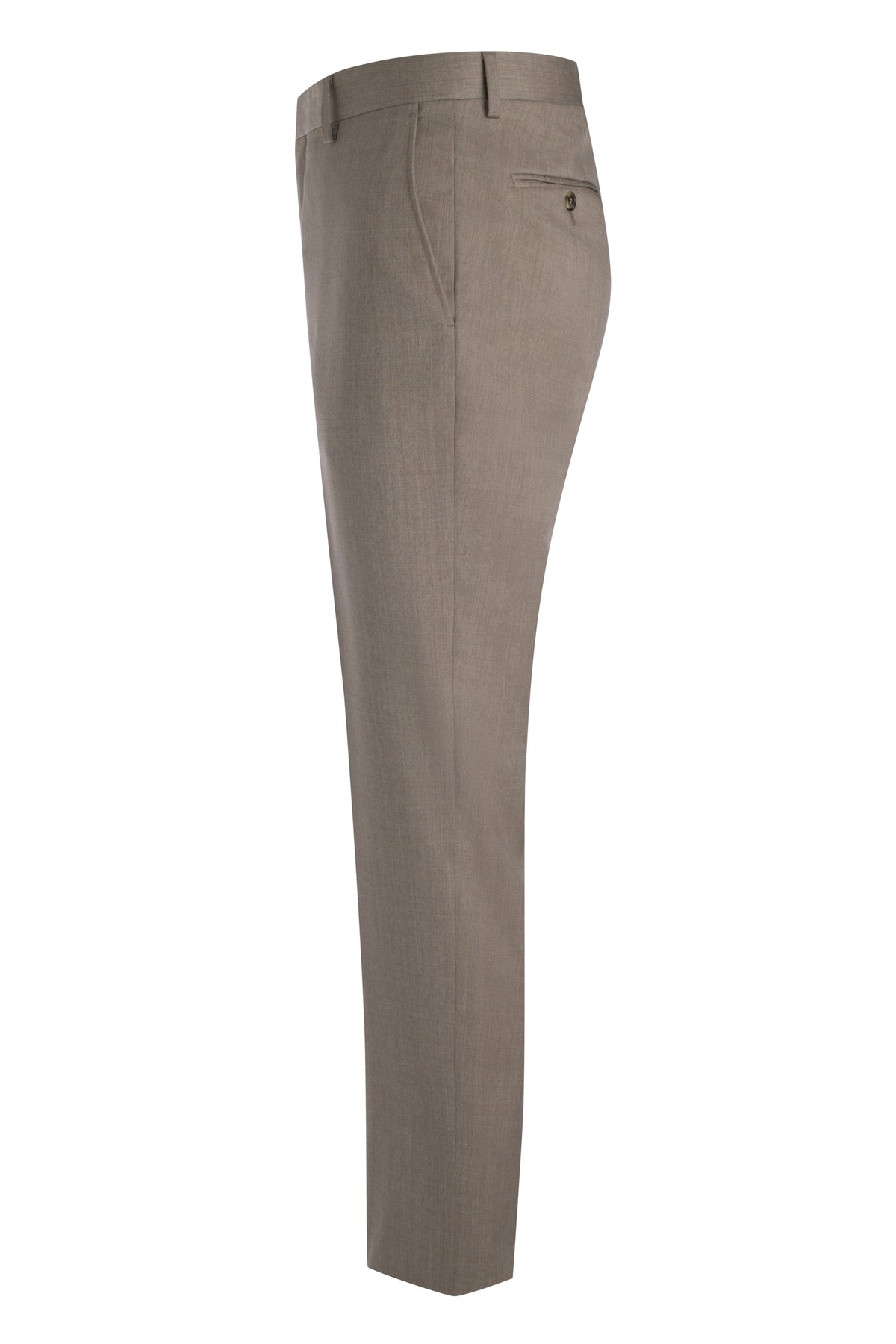 Taupe Super 110's Solid Trouser