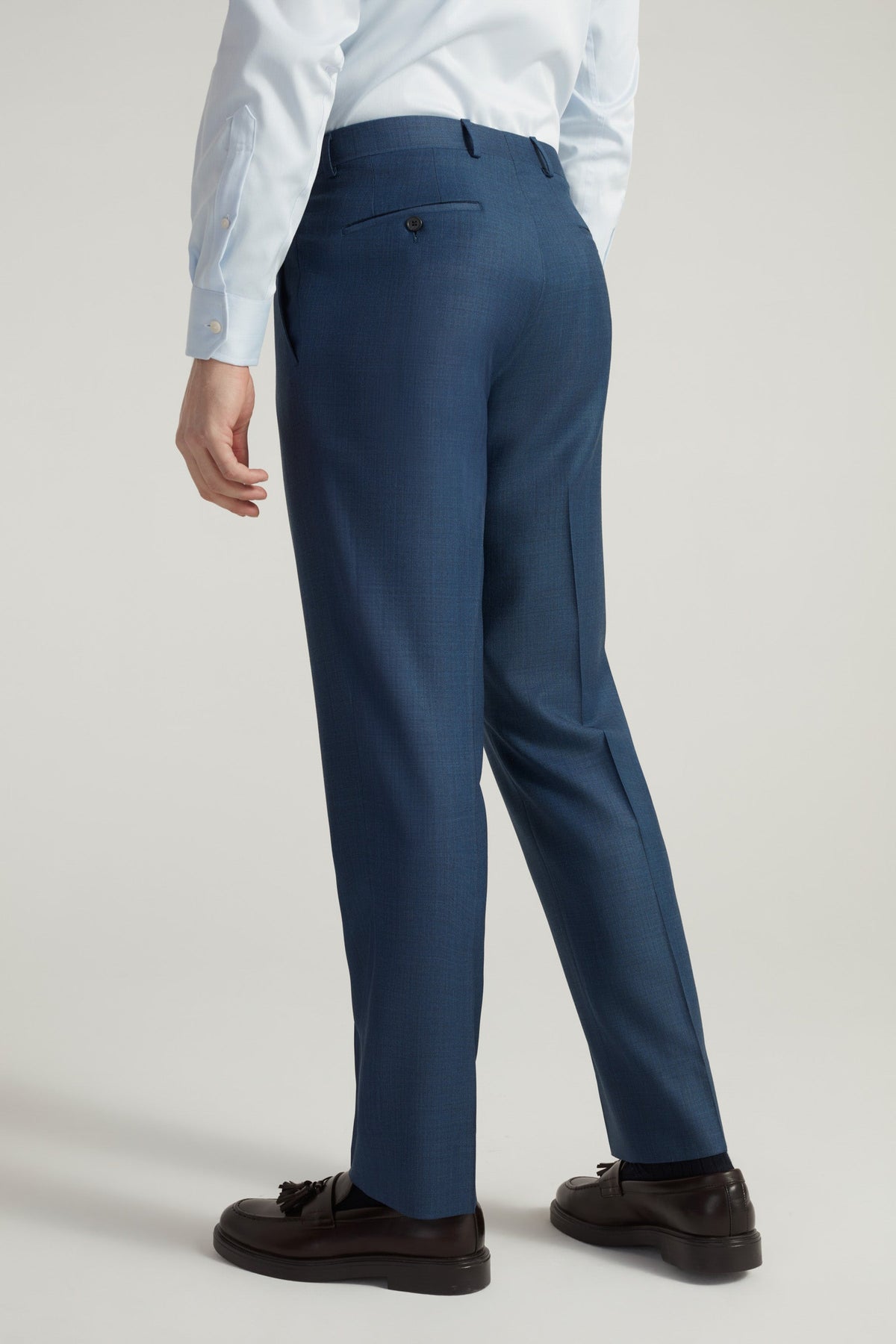 Navy Super 130's Milano Sharkskin Suit