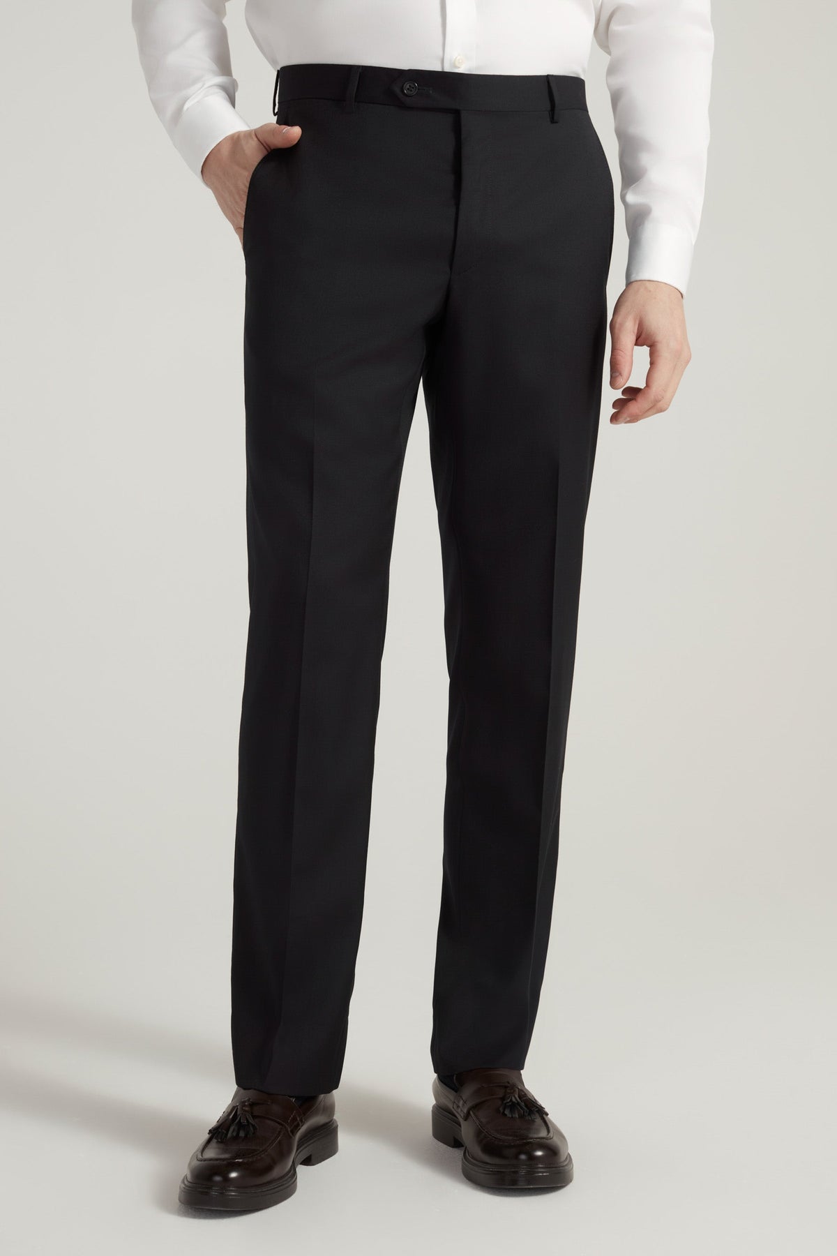 Navy Super 110's Smart Wool Serge Trousers