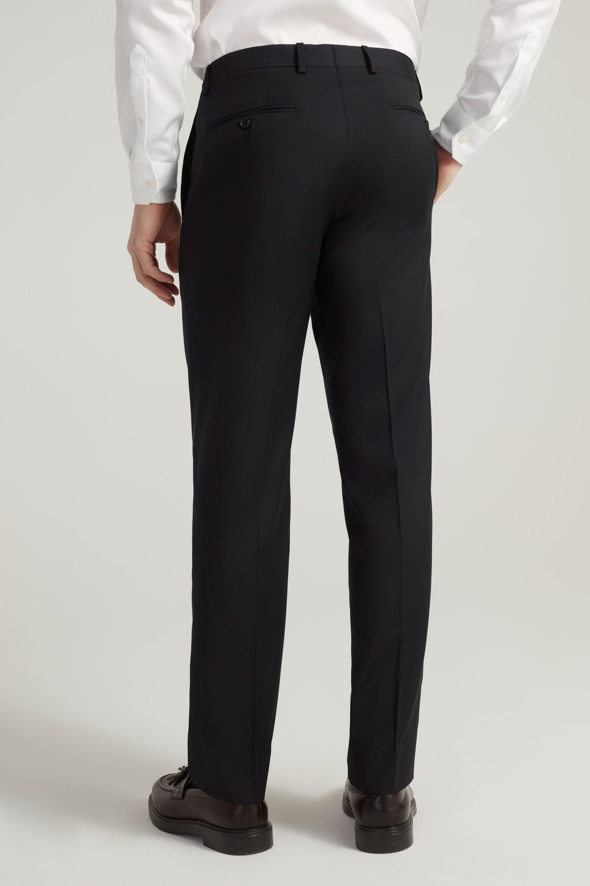 Navy Super 110's Smart Wool Serge Trousers