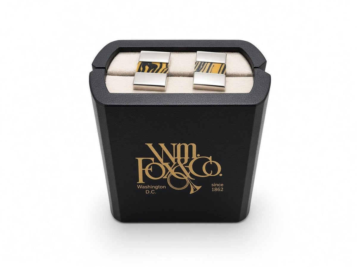 Amber Stripe Rectangular Cufflinks - Wm. Fox & Co.