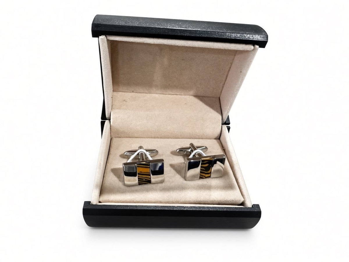 Amber Stripe Rectangular Cufflinks - Wm. Fox & Co.