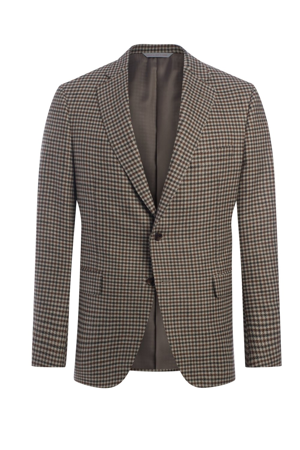 Beige Cotton Blend Houndstooth Jacket - Wm. Fox & Co.