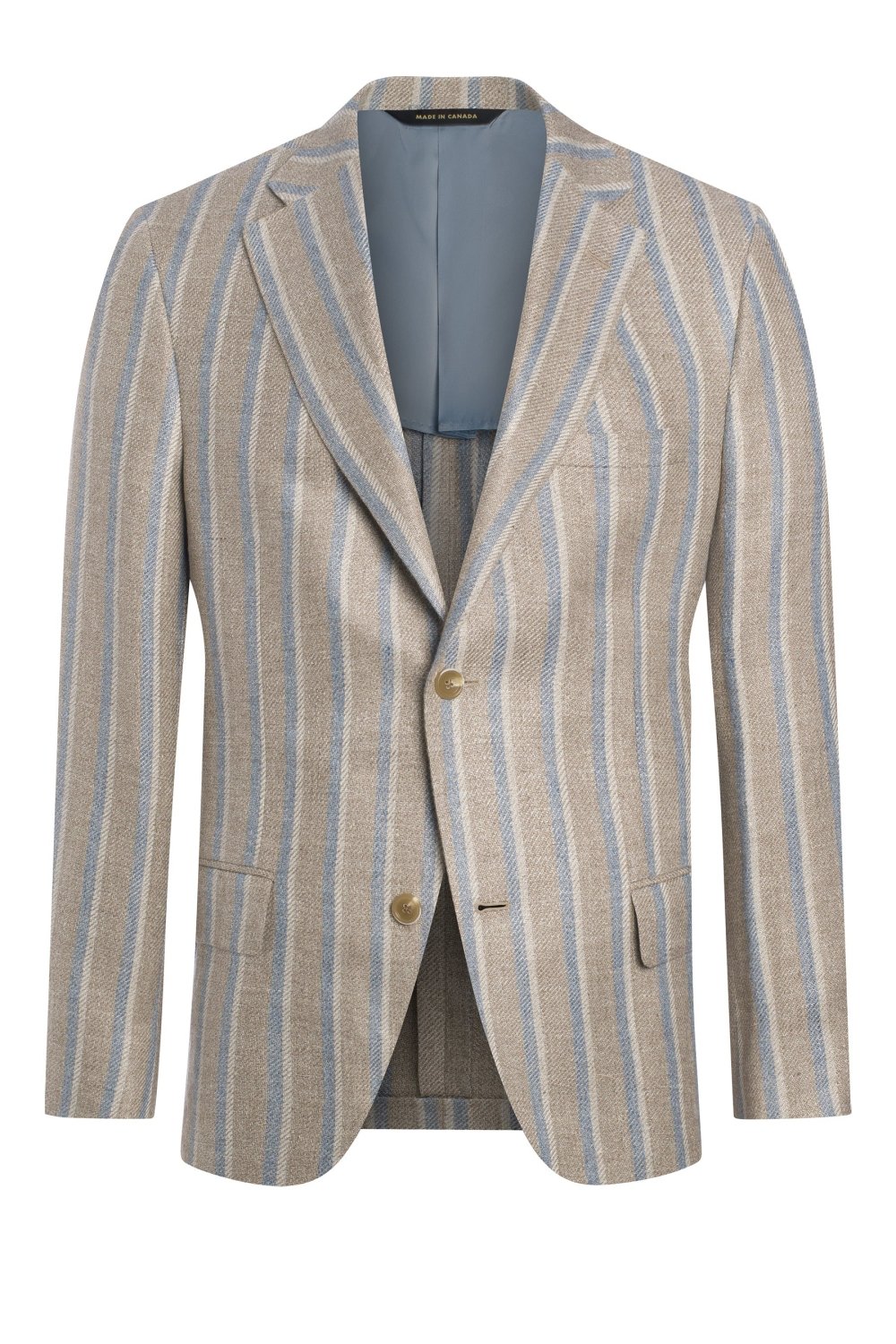 Beige Linen Blend Textured Stripe Jacket - Wm. Fox & Co.