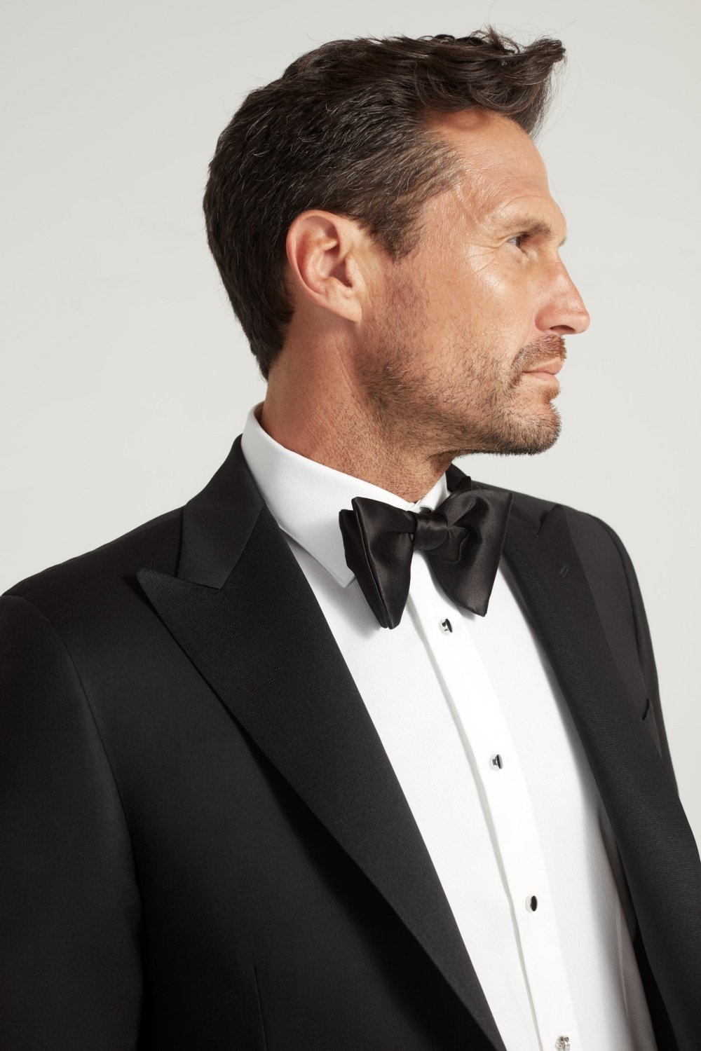 Black Peak Lapel Honey Way Super 150's Wool Tuxedo - Wm. Fox & Co.