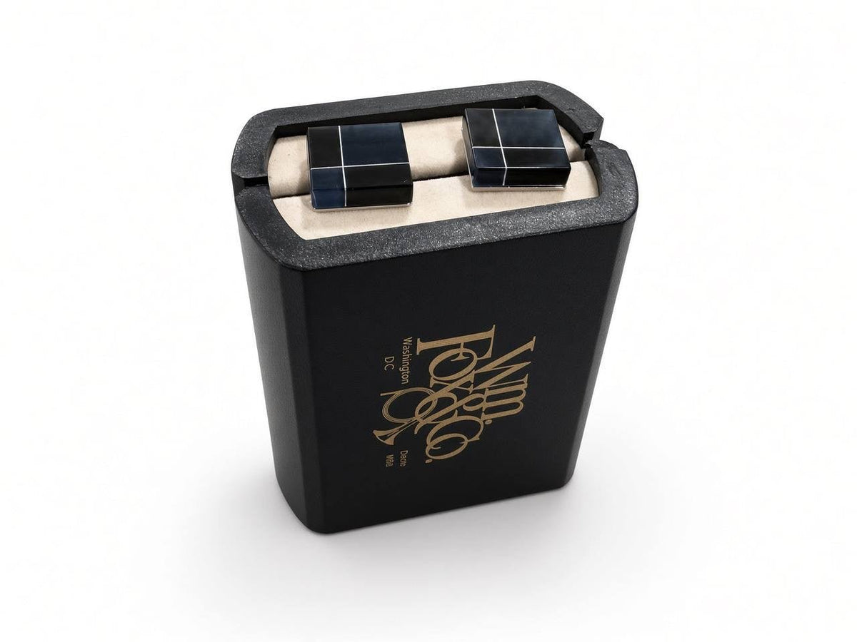 Black Windowpane Square Cufflinks - Wm. Fox & Co.