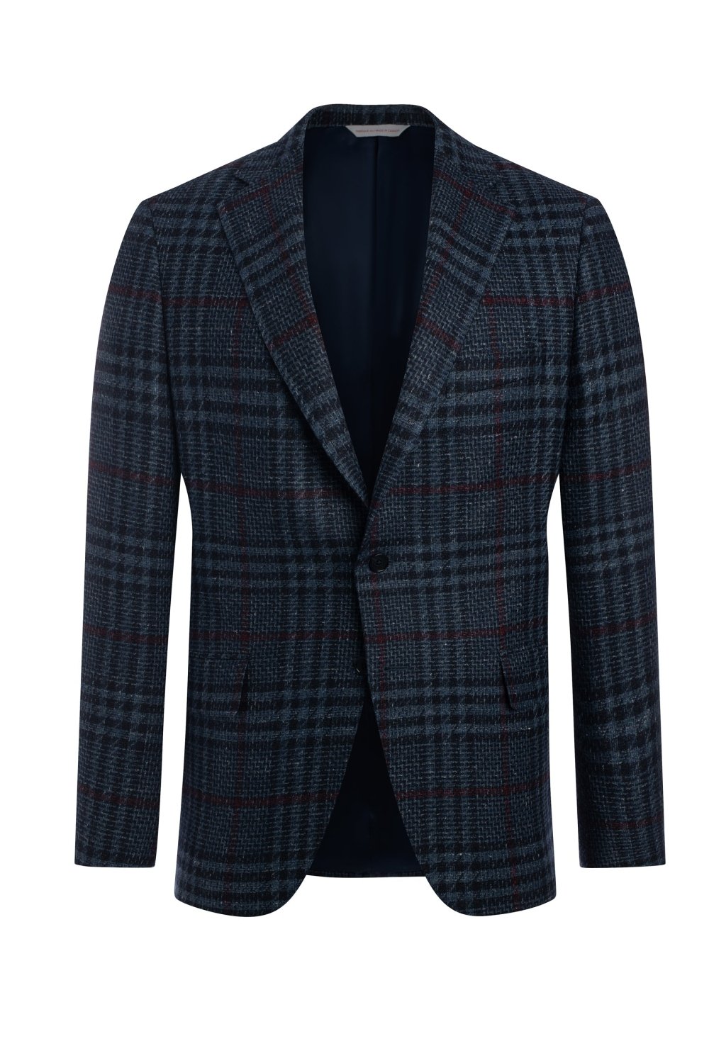 Blue Wool, Silk and Linen Plaid Jacket - Wm. Fox & Co.