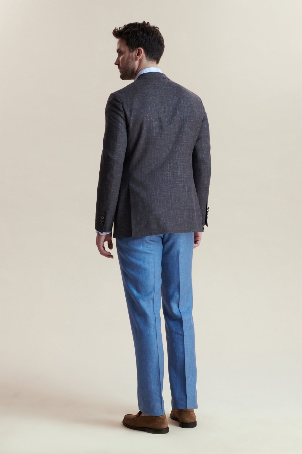 Brown Loro Piana Wool, Silk and Linen Donegal Jacket - Wm. Fox & Co.