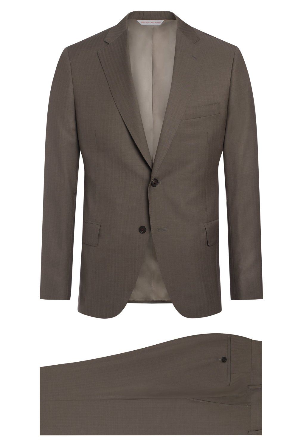 Brown Super 130s Tonal Herringbone Suit - Wm. Fox & Co.