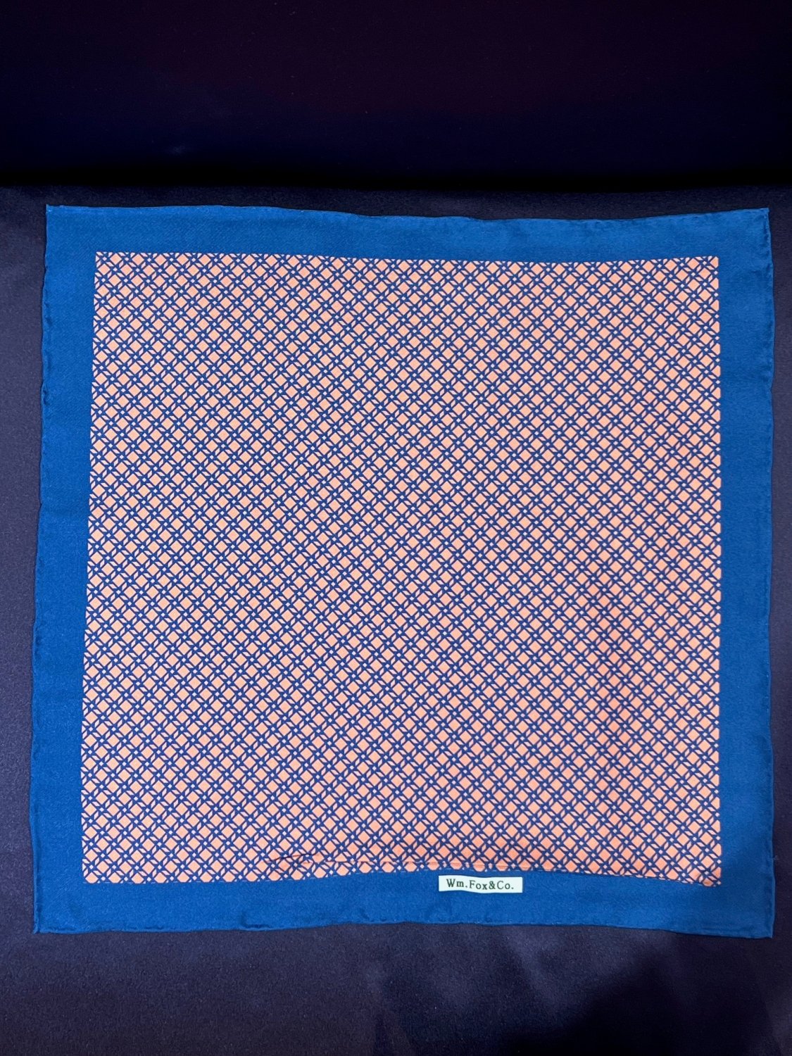 Burgundy and Blue Mini Check Pocket Square - Wm. Fox & Co.