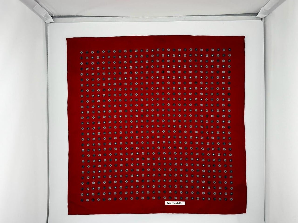 Burgundy Mini Dot Pocket Square - Wm. Fox & Co.