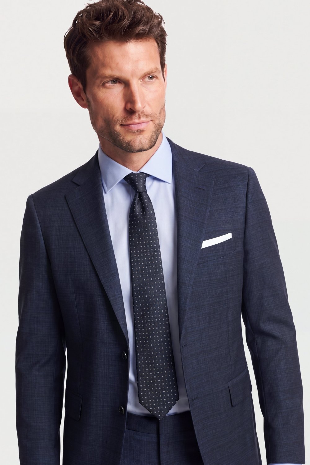 Dark Blue Tonal Plaid Suit - Wm. Fox & Co.