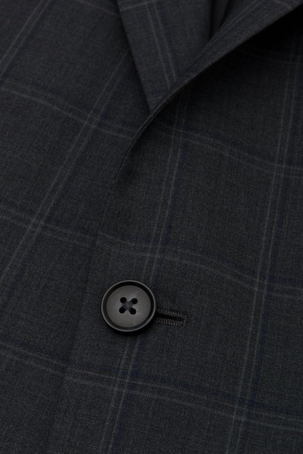 Dark Grey Navy Windowpane Wool Suit – view 3