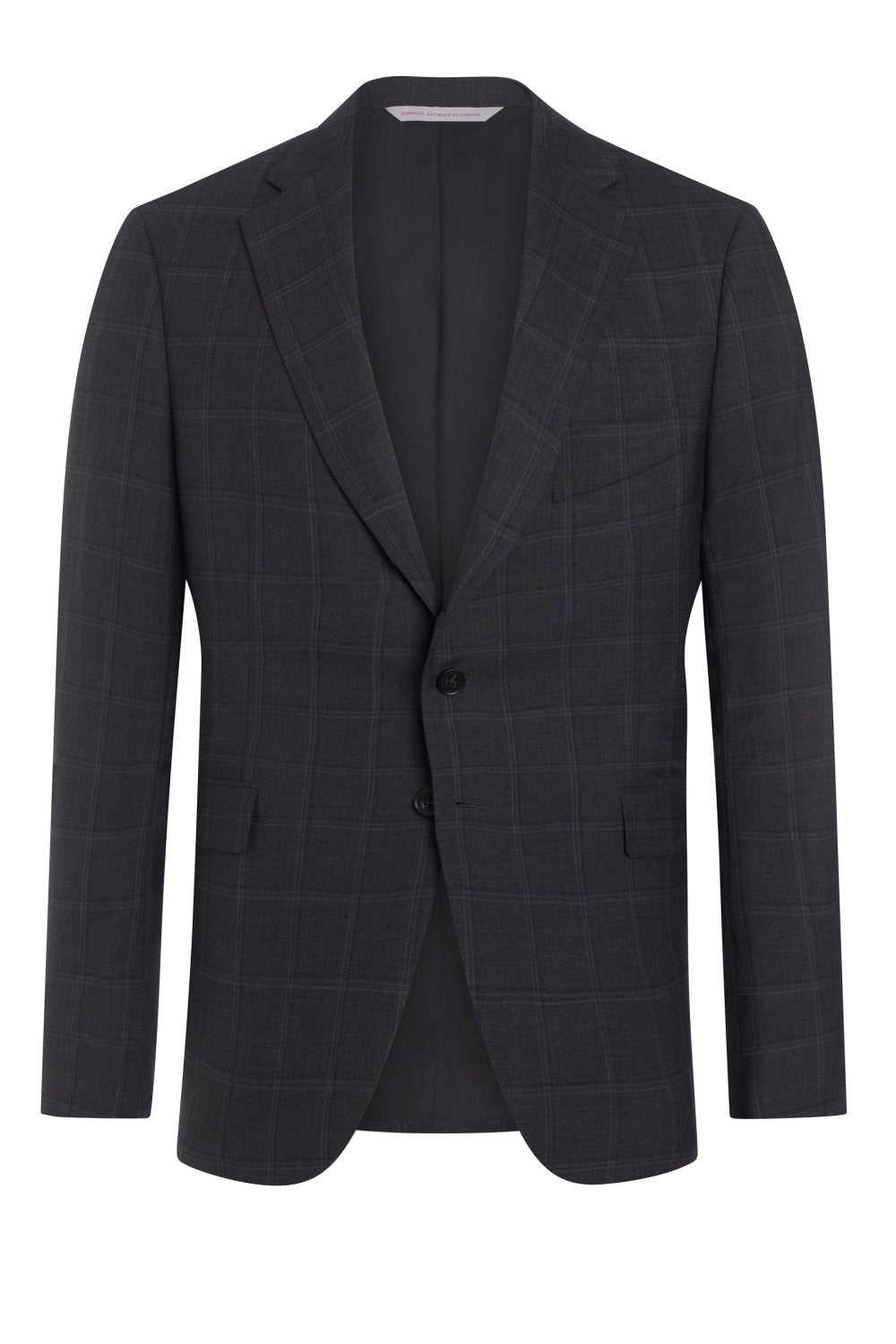Dark Grey Navy Windowpane Wool Suit – view 4