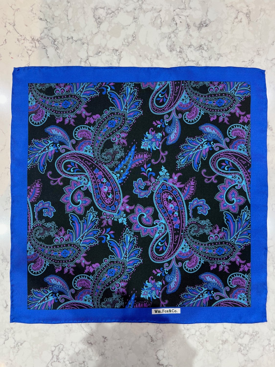 Green and Blue Paisley Pocket Square - Wm. Fox & Co.