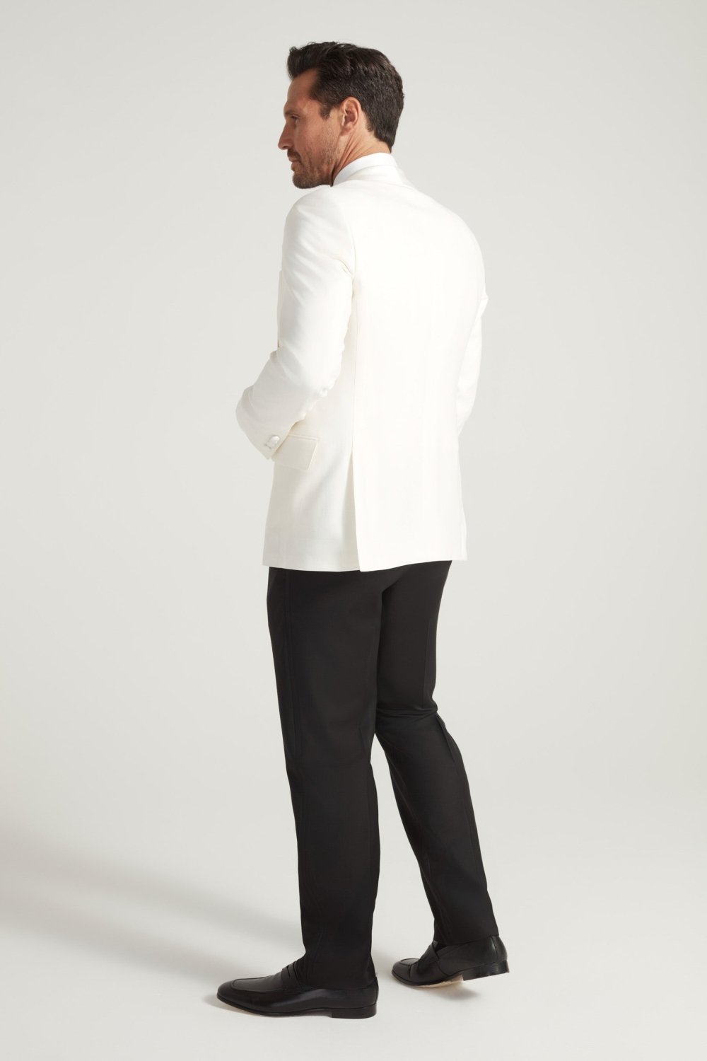 Ivory Barathea Shawl Dinner Jacket – view 4