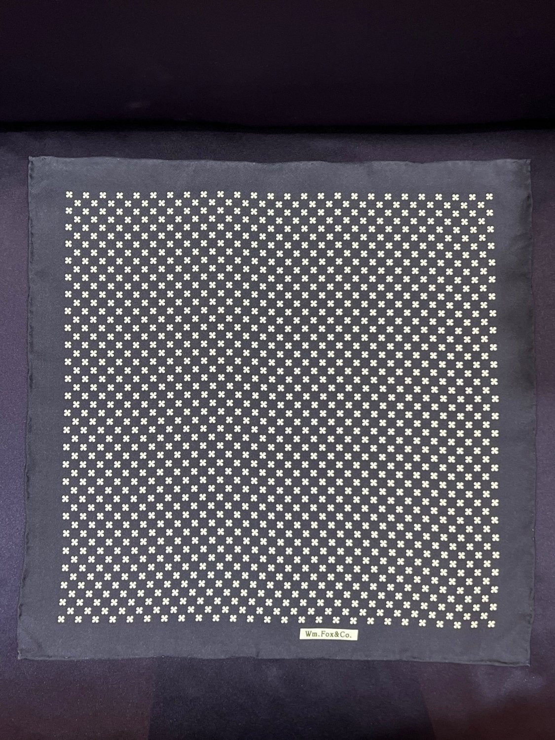 Navy and White Mini Check Pocket Square - Wm. Fox & Co.