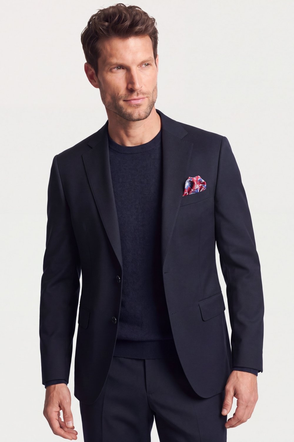 Navy Solid Wool Suit - Wm. Fox & Co.