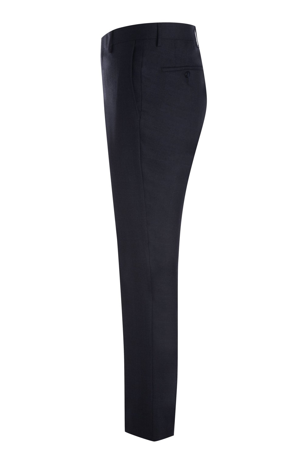 Navy Super 120's Plaid Wool Blend Suit – view 6