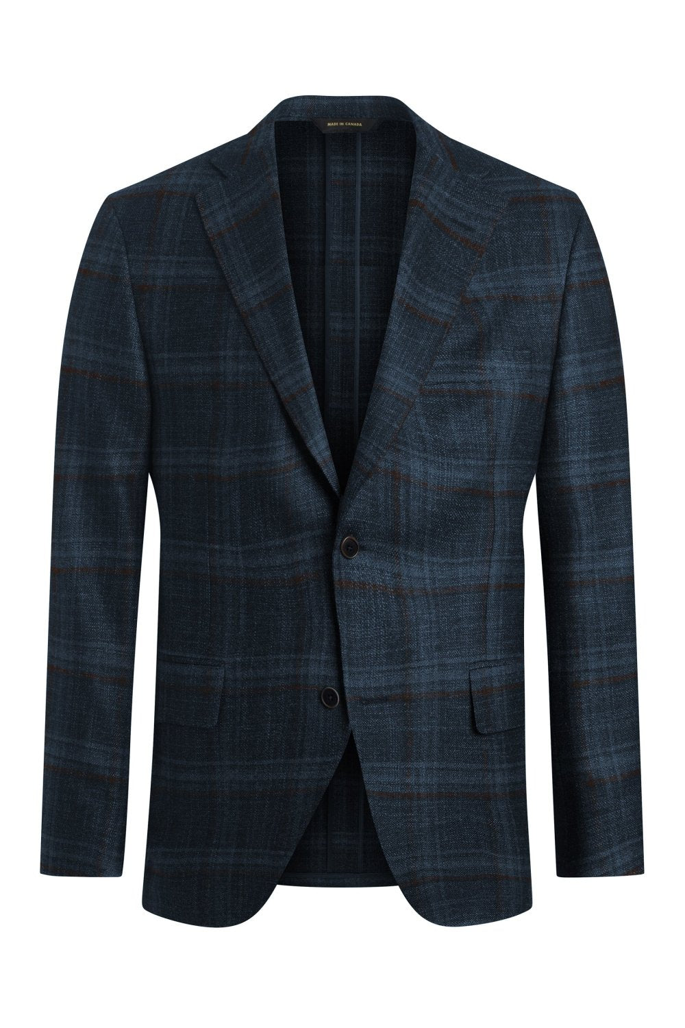Navy Wool, Silk and Cashmere Windowpane Jacket - Wm. Fox & Co.