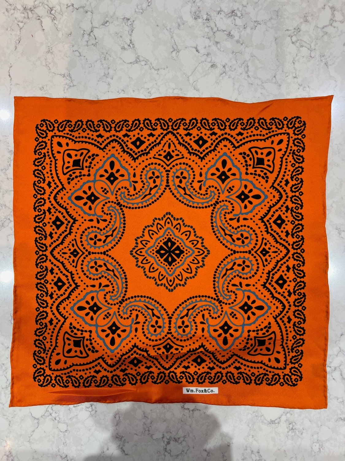 Orange Ornamental Pocket Square - Wm. Fox & Co.